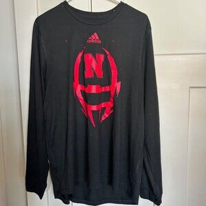 Men's Adidas Nebraska Huskers Climalite Long Sleeve T-Shirt